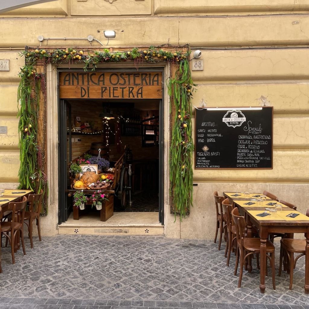 Az Antica Osteria di Pietra bejárata
