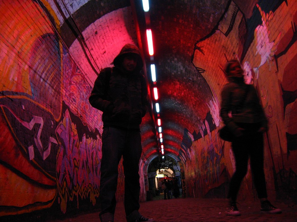 Graffitis bejárati folyosó a Forte Prenestinóban, archív helyszínfotó